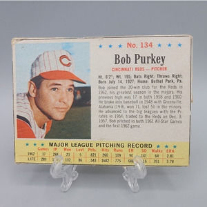 Bon Purkey Cincinnati Reds 1963 Post #134 Baseball Card Handcut